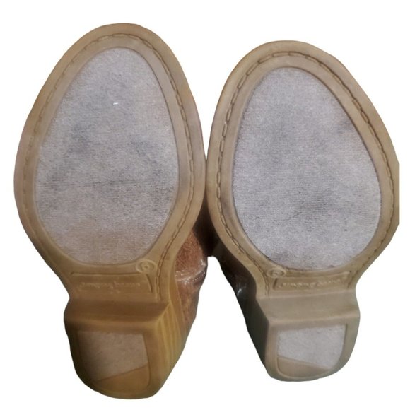 GIRLs Size 6 Med JUMPING BEANS Tan FAUX Leather COWGIRL Boots EUC - Picture 6 of 9